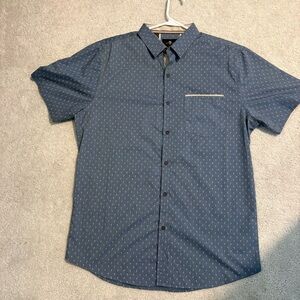 Men's Casual Blue Short Sleeve Shirt